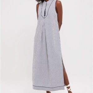 Tuckernuck Navy Seersucker Gingham Haines Dress small S